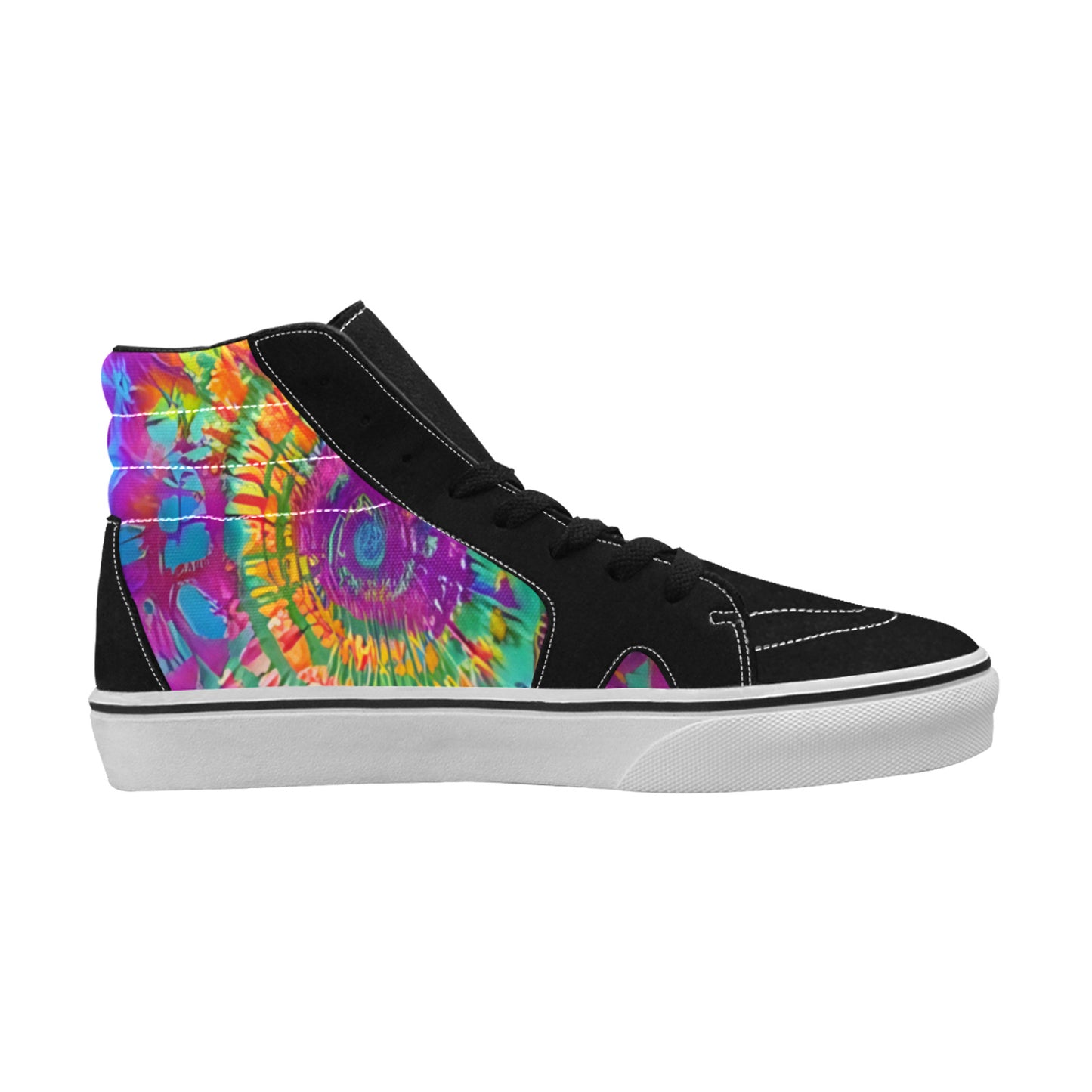 WOMEN'S Tie Dye Art High Top Skateboarding Vivid Custom Shoes