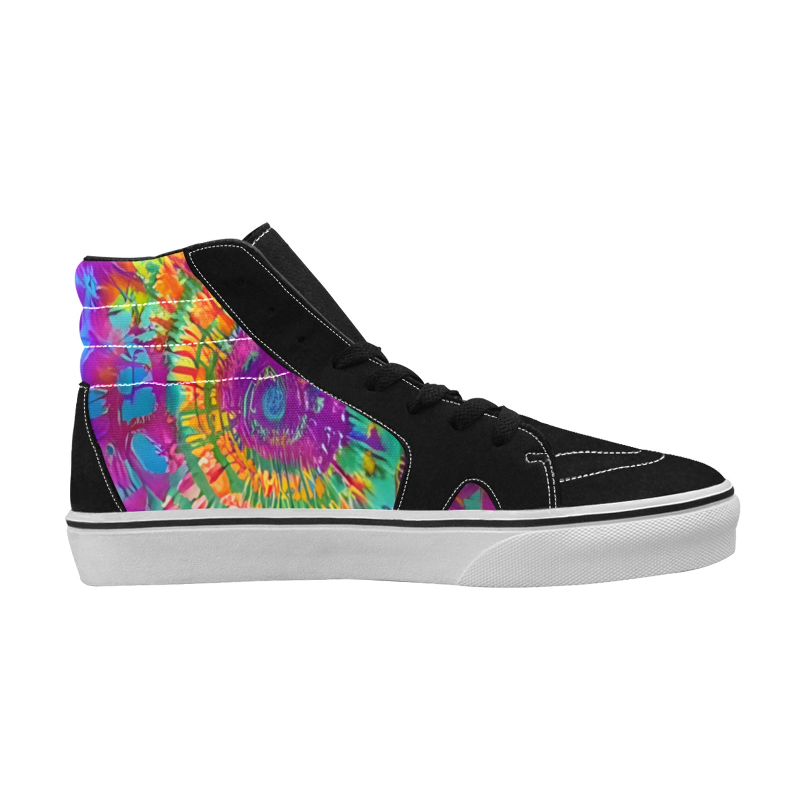 WOMEN'S Tie Dye Art High Top Skateboarding Vivid Custom Shoes