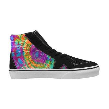 WOMEN'S Tie Dye Art High Top Skateboarding Vivid Custom Shoes