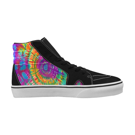 WOMEN'S Tie Dye Art High Top Skateboarding Vivid Custom Shoes