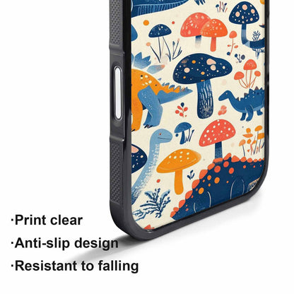 iPhone 17 Pro Case — Vintage Dinosaurs Mushroom Retro Vintage, Personalized Phone Case