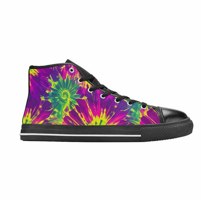 MEN'S Tie Dye - High Top Canvas Wallpaper Art Custom Sneakers