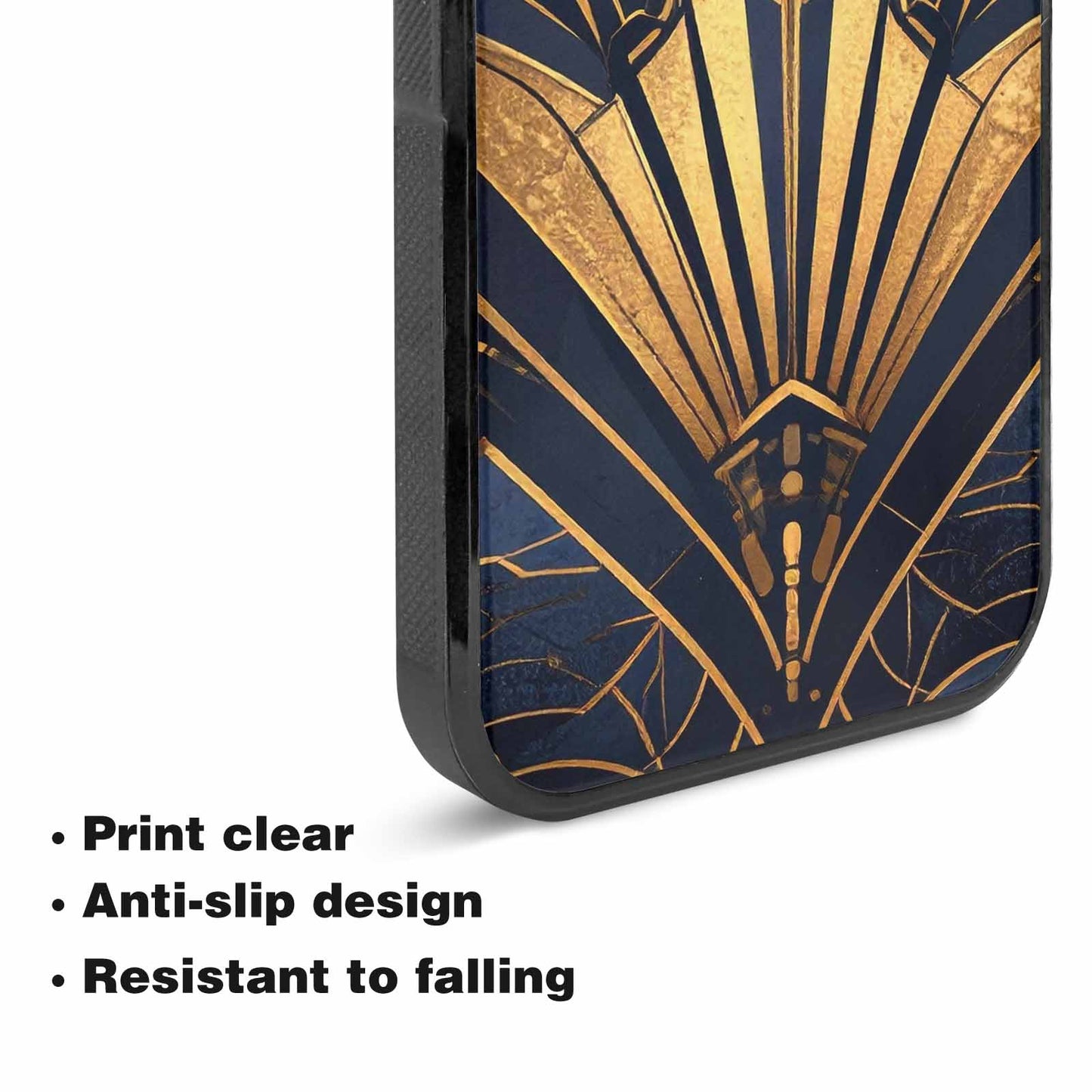 iPhone 15 Plus Case — Art Deco Illustration Pattern, Custom Made Phone Cover