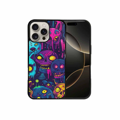 iPhone 16 Pro Max Case — Mixed Toxic Glow Creature Pattern Hundreds, Unique Phone Case Design