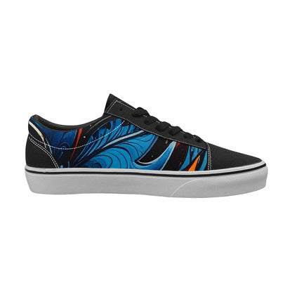 WOMEN'S Flame Burst Lace-Up Canvas Vibrant Chaos Custom Sneakers