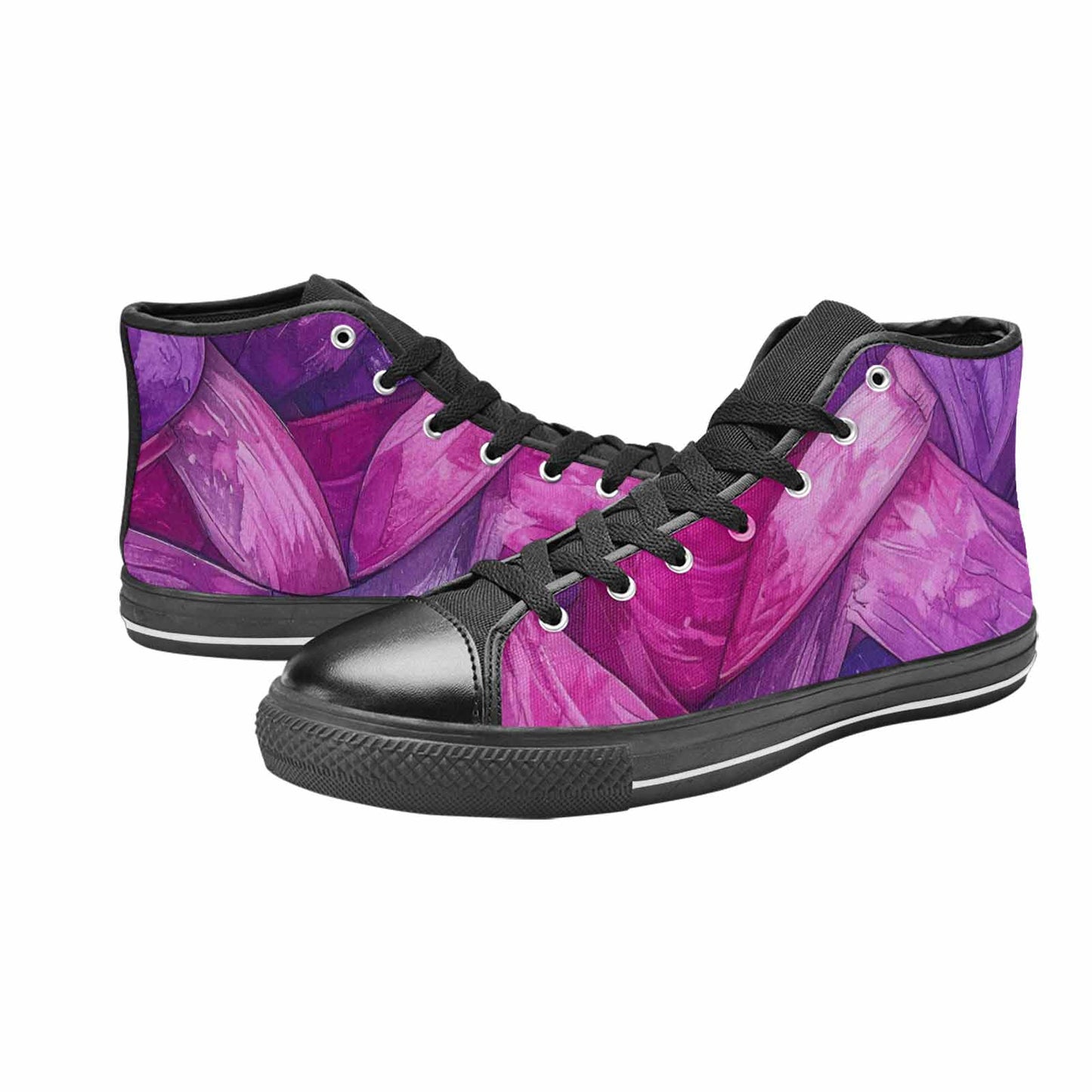 MEN'S Bisexual Flag Color High Top Canvas Wallpaper Art Custom Shoes