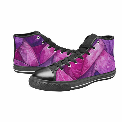 MEN'S Bisexual Flag Color High Top Canvas Wallpaper Art Custom Shoes