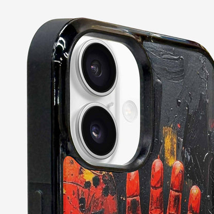 iPhone 16 Plus Case — Halloween Splatter Handprint Custom Personalized Phone, Custom Printed Phone Case