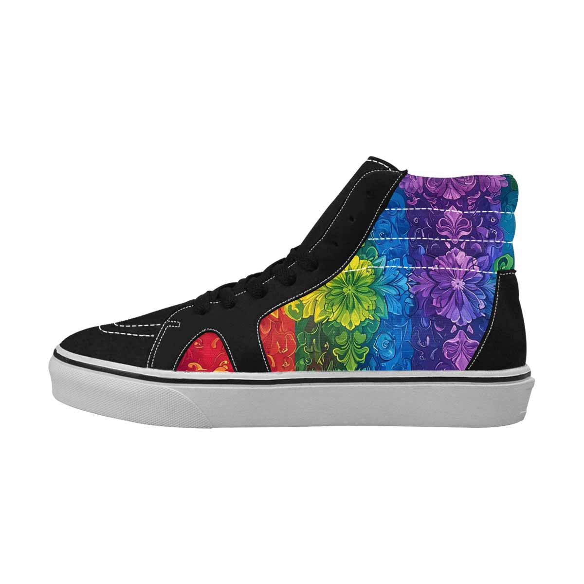 WOMEN'S Rainbow Pride Flag High Top Canvas Dark Academia Sneakers