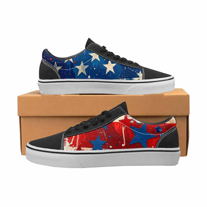 WOMEN'S Patriotic Stars Stripes Lace-Up Canvas Vivid Custom Sneakers
