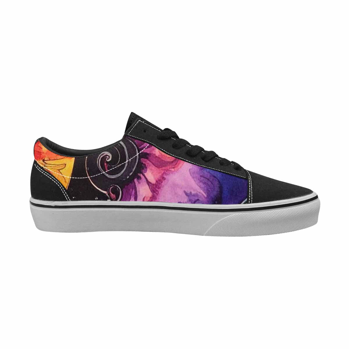 WOMEN'S Tie Lace-Up Canvas Melting Art Custom Sneakers