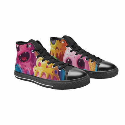 MEN'S Melting Icecream Monster Cherry High Top Canvas Neon Fantasy Sneakers