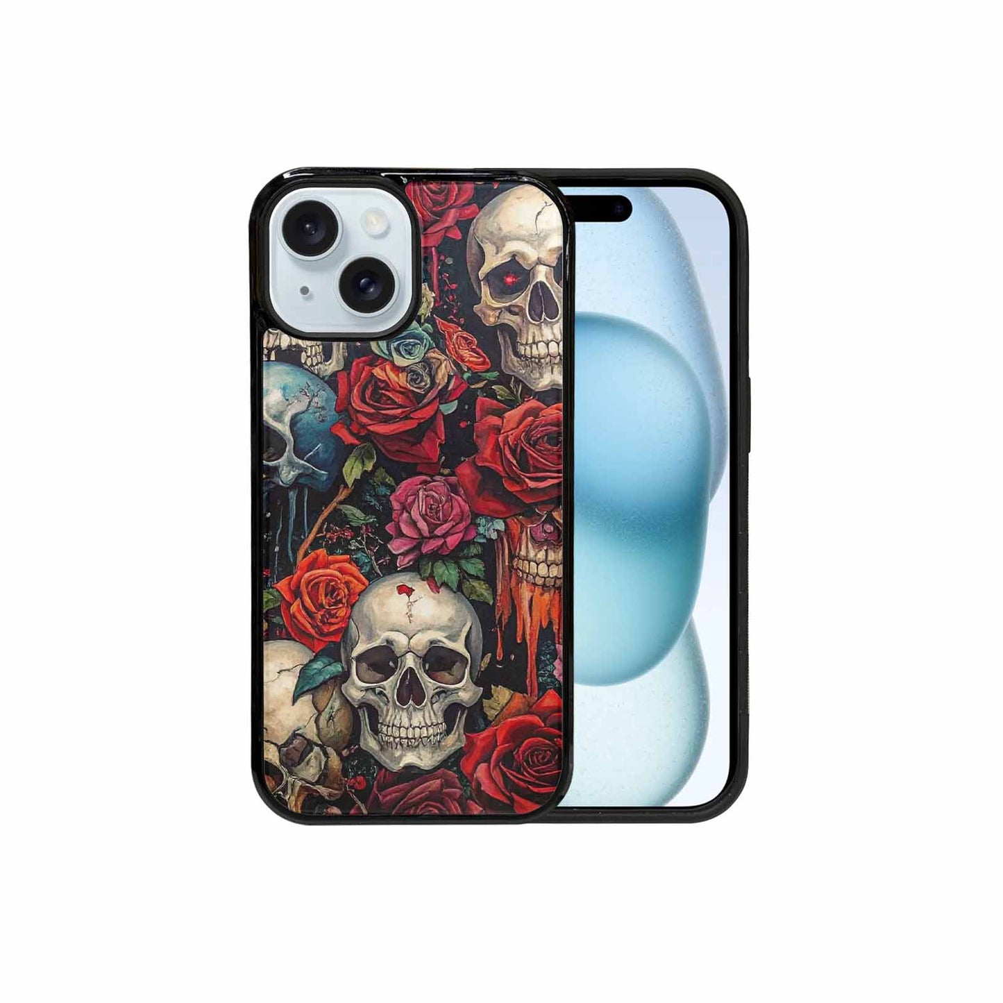 iPhone 15 Case — Skulls And Rosesmelting Skulls A, Custom Printed Phone Case