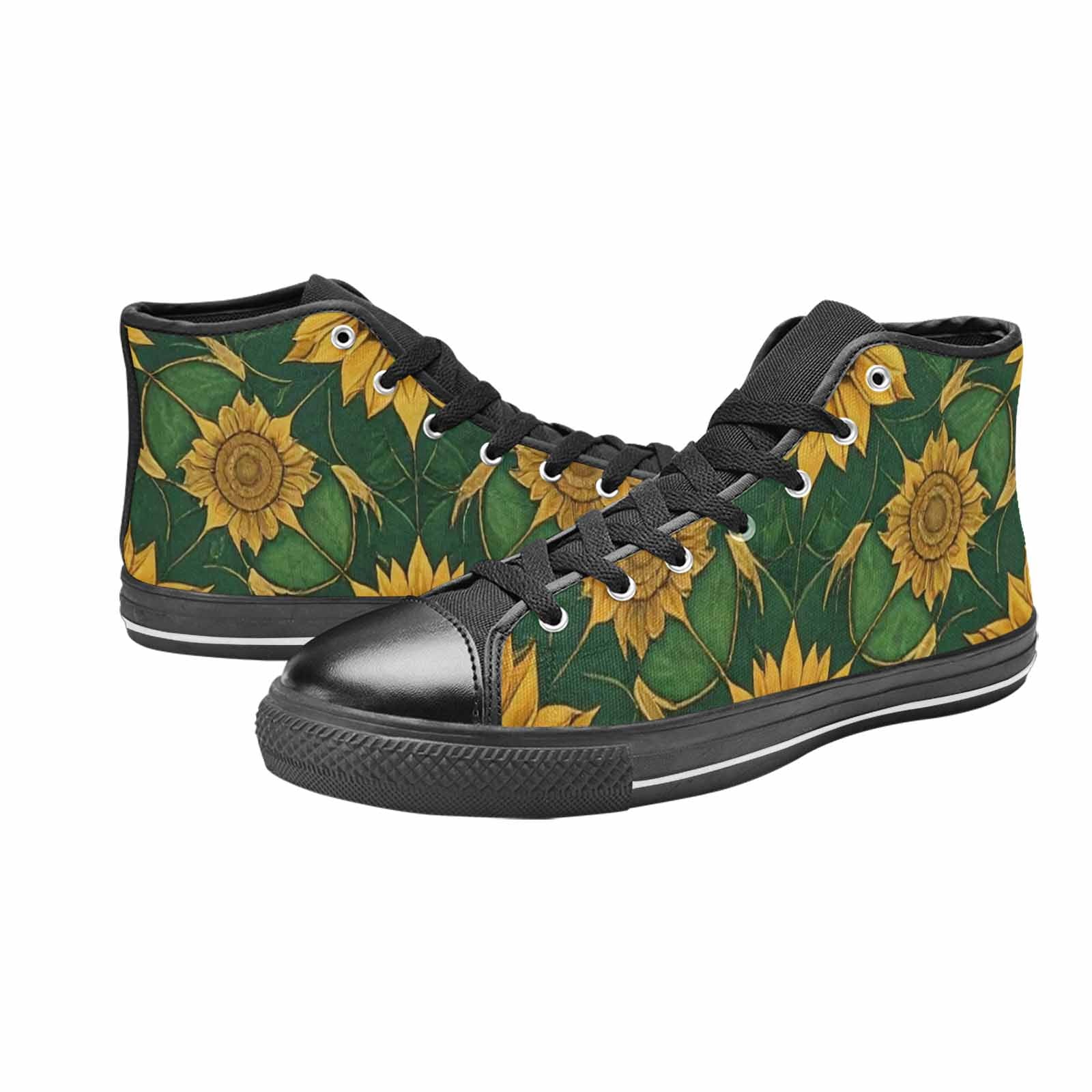 WOMEN'S Sunflower Mandala Kaleidoscope High Top Canvas Y2K Sneakers