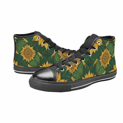 WOMEN'S Sunflower Mandala Kaleidoscope High Top Canvas Y2K Sneakers