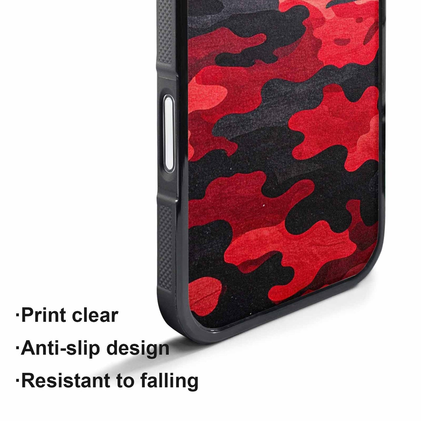 iPhone 17 Air Case — Tactical Camo Red Black Custom Camo, Custom Printed Phone Case