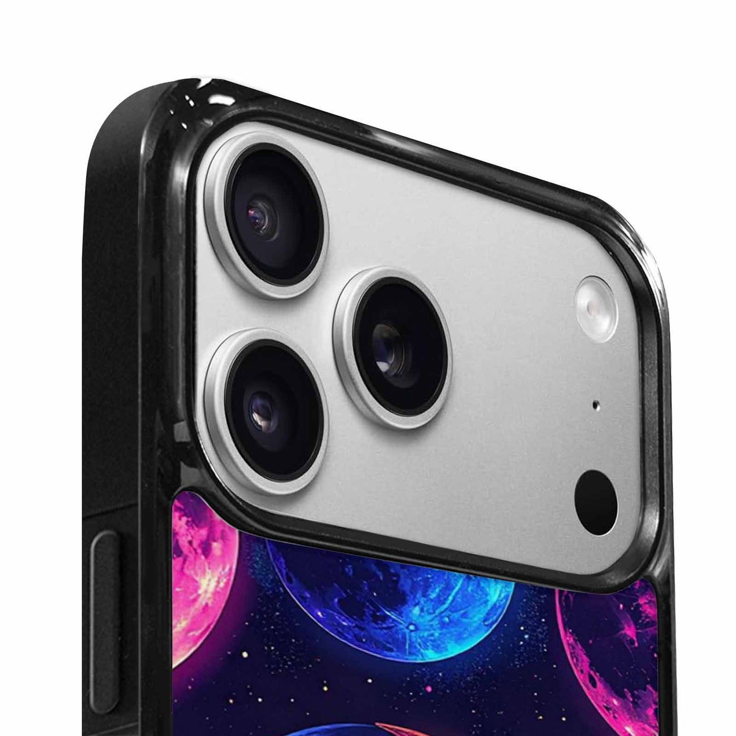 iPhone 17 Pro Case — Neon Winter Moon Seamless Cartoon Cute, Customized Protective Case