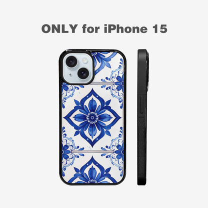 iPhone 15 Case — Mexican Talavera Tile Pattern Floral Geometric, Custom Phone Case