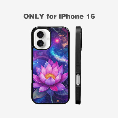 iPhone 16 Case — Lotus Galaxy Art Seamless Pattern Vibrant, Customized Protective Case