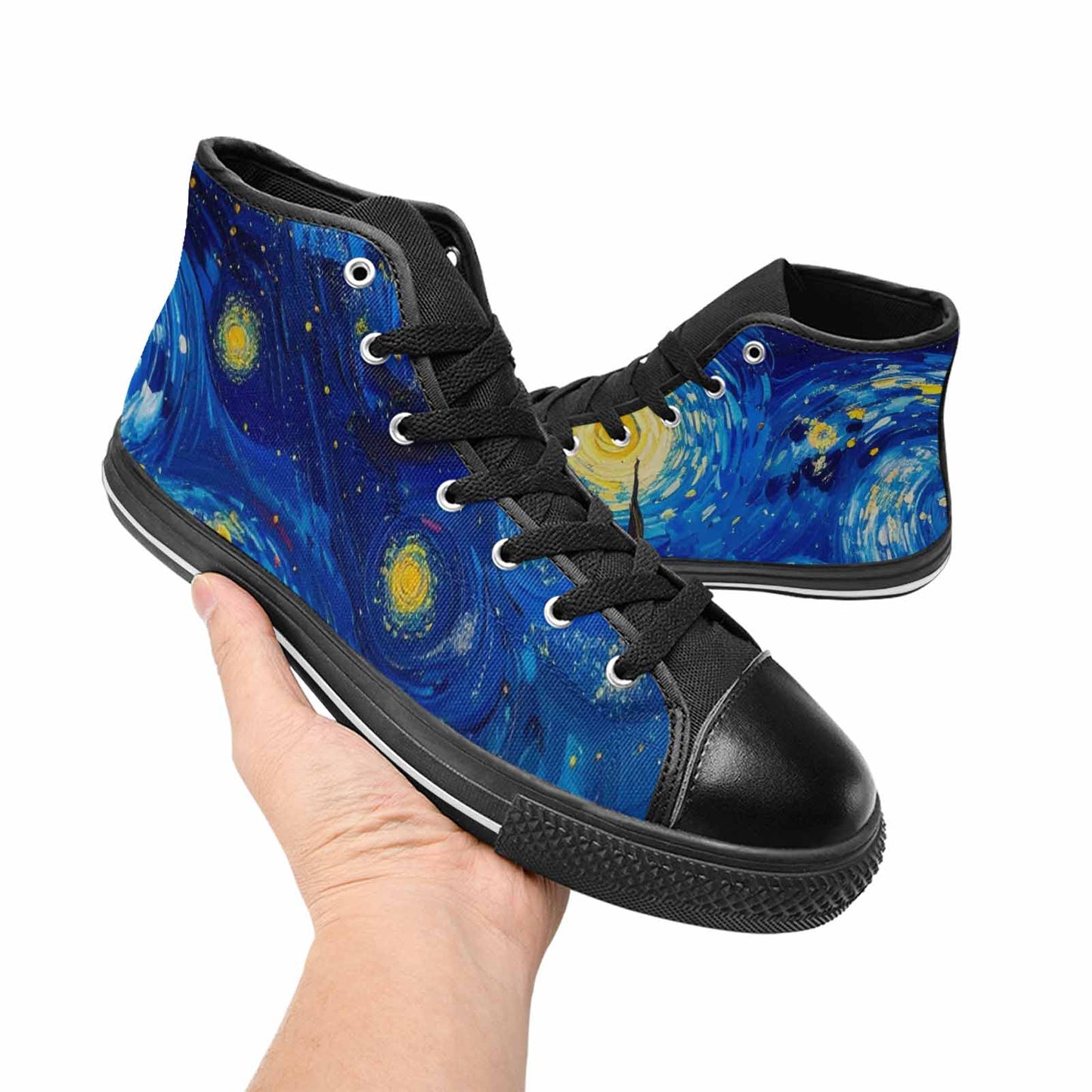 WOMEN'S Starry Night Van Gogh High Top Canvas Cottagecore Shoes