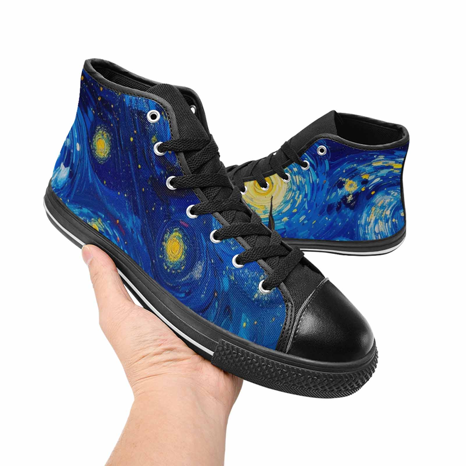 WOMEN'S Starry Night Van Gogh High Top Canvas Cottagecore Shoes