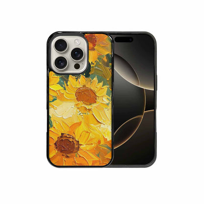 iPhone 16 Pro Case — Impressionist Sunflower Brushstroke Pattern Hundreds Of, Custom Made Phone Cover