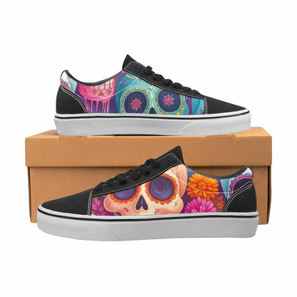 WOMEN'S Sugar Skulls Melting Sugar Lace-Up Canvas Dark Academia Sneakers