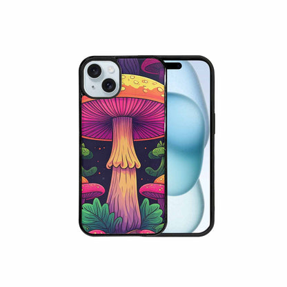 iPhone 15 Plus Case — Psychedelic Mushroom Cartoon Pattern, Custom Designed Case Cover