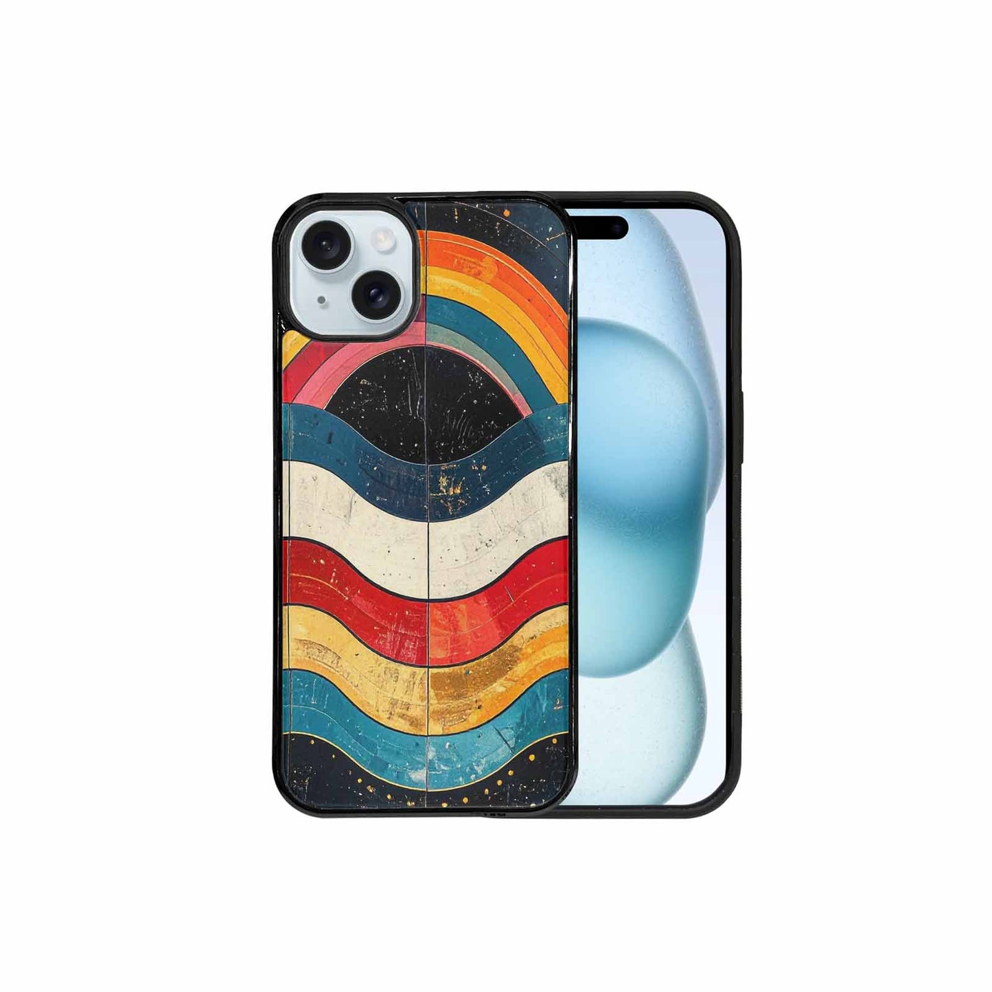 iPhone 15 Plus Case — Retro Wave Scallop Stripe Small Lma, Custom Print Case Cover