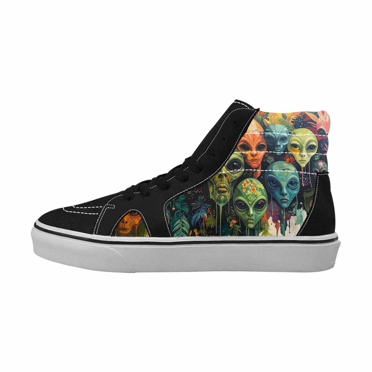 MEN'S Aliens High Top Canvas Dark Academia Custom Sneakers