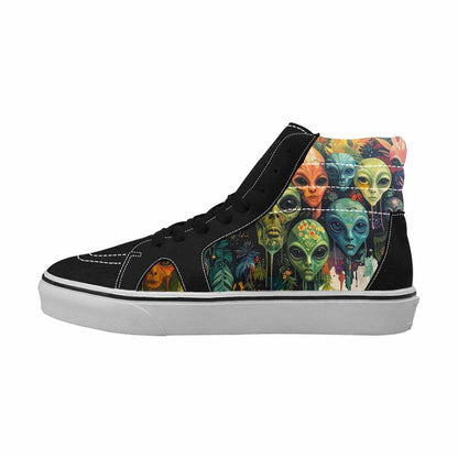MEN'S Aliens High Top Canvas Dark Academia Custom Sneakers