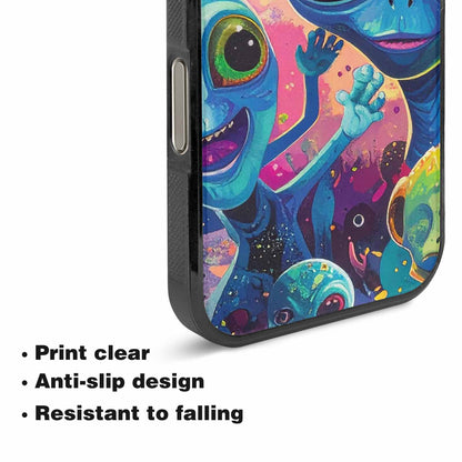 iPhone 16 Pro Case — Cartoon Alien Characters, Custom Art Phone Cover