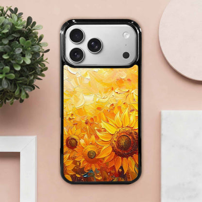 iPhone 17 Pro Max Case — Impressionist Sunflower Brushstroke Pattern Floral, Unique Phone Case Design