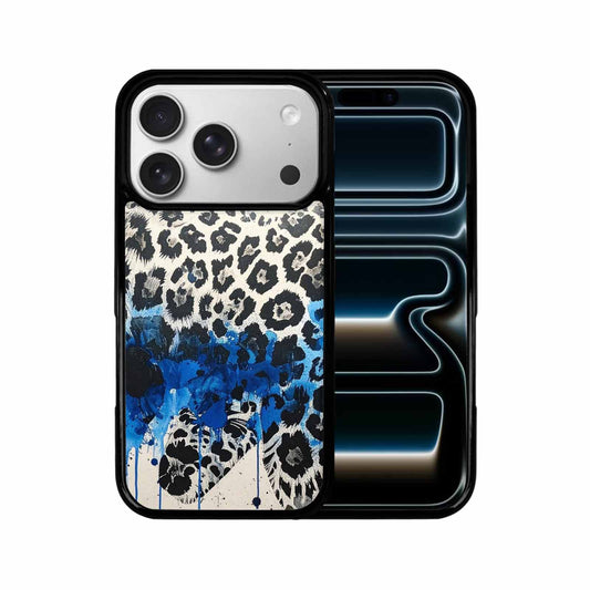 iPhone 17 Pro Case — Animal Print Black Blue Ink Animal, Original Design Phone Case
