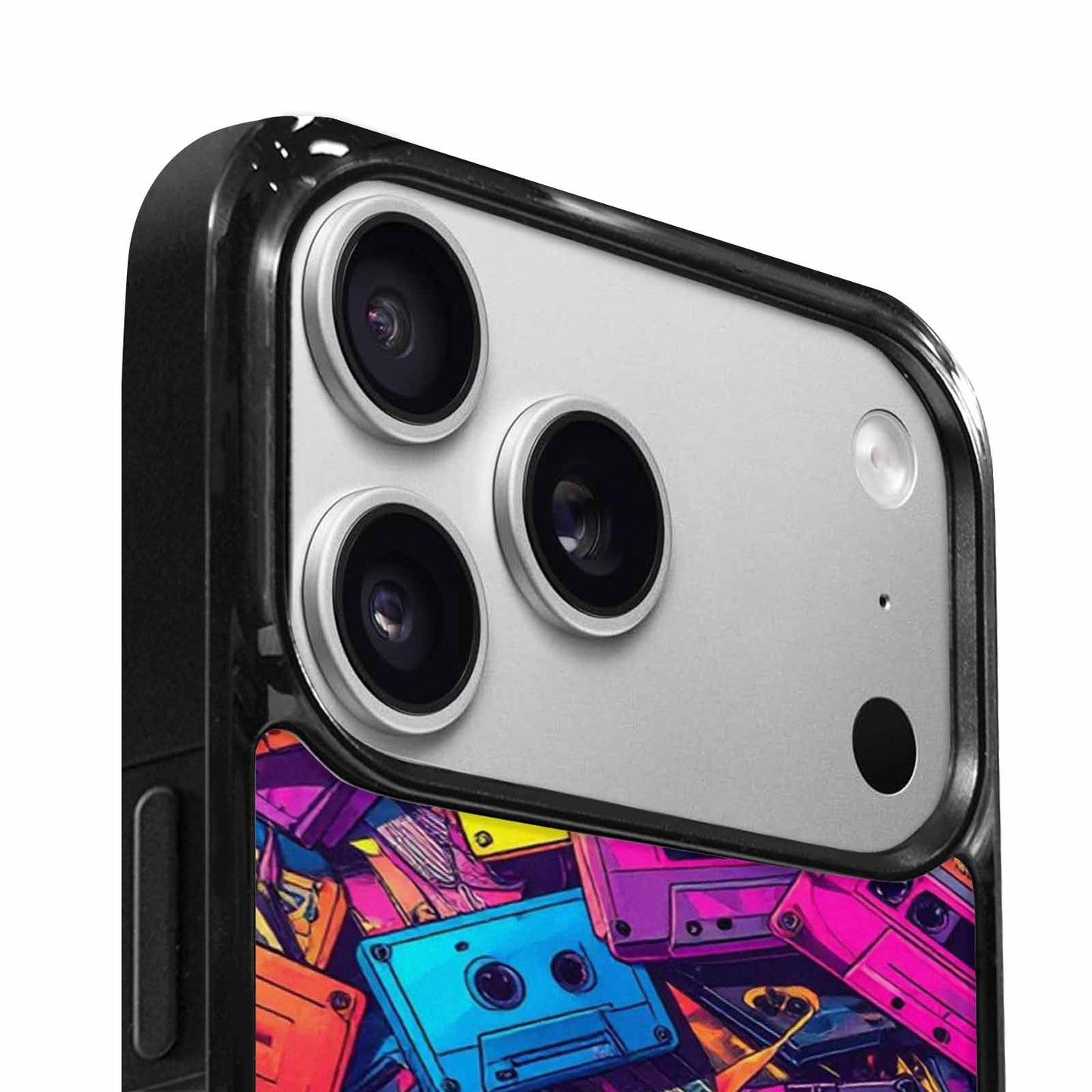 iPhone 17 Pro Case — Retro Cassette Tape Pattern Hundreds Retro, Custom Phone Case