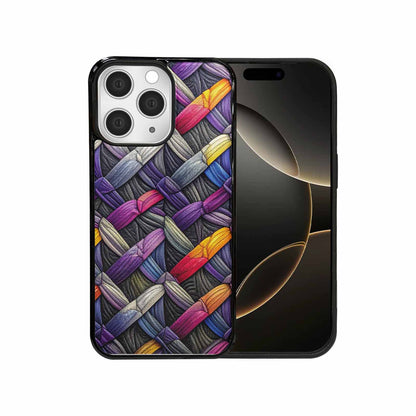 iPhone 15 Pro Max Case — Asexual Flag Color Theme Small Rainbow, Original Design Phone Case