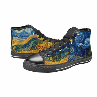 MEN'S Van Gogh-Style Swirl High Top Canvas Surreal Shoes