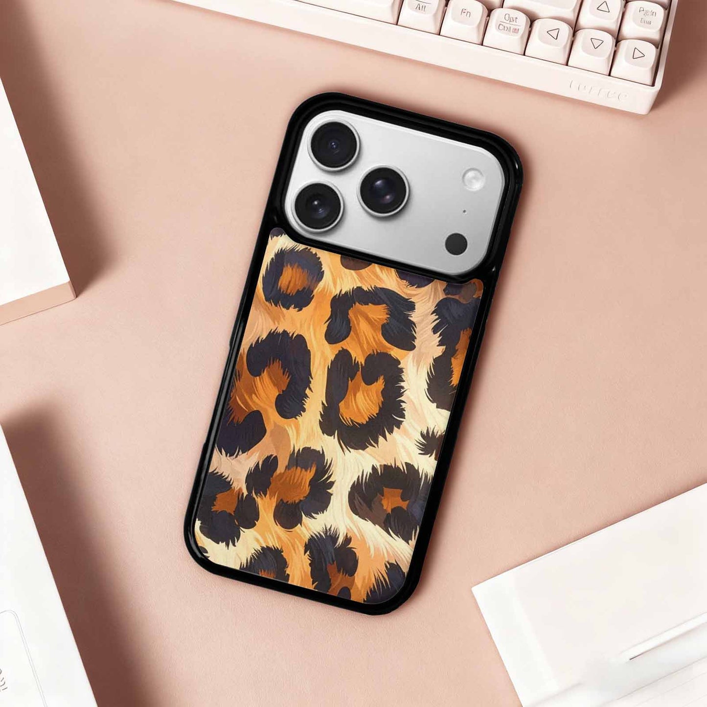 iPhone 17 Pro Case — Leopard Soft Airbrush Gradient Animal Print, Custom Print Case Cover