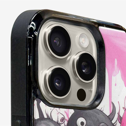 iPhone 16 Pro Max Case — Monsters General Black Pink Ink Cartoon, Custom Art Phone Cover