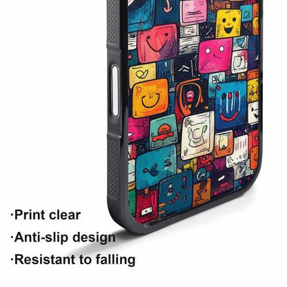 iPhone 17 Air Case — Hand Drawn Icon Doodle Pattern Original, Custom Designed Case Cover
