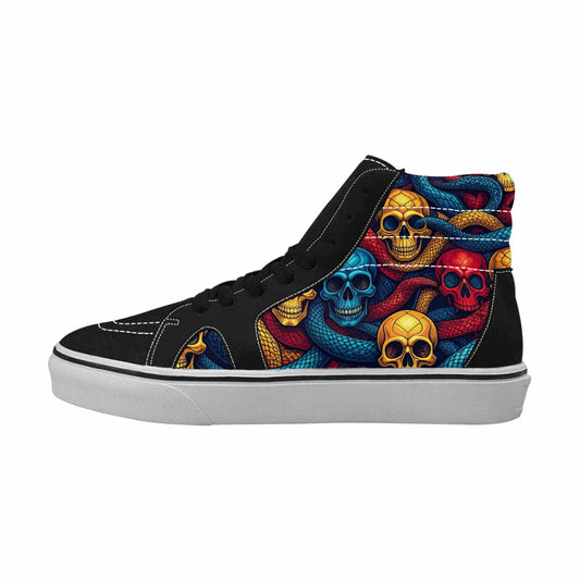 WOMEN'S Snake Skulls Print High Top Canvas Neon Fantasy Shoes