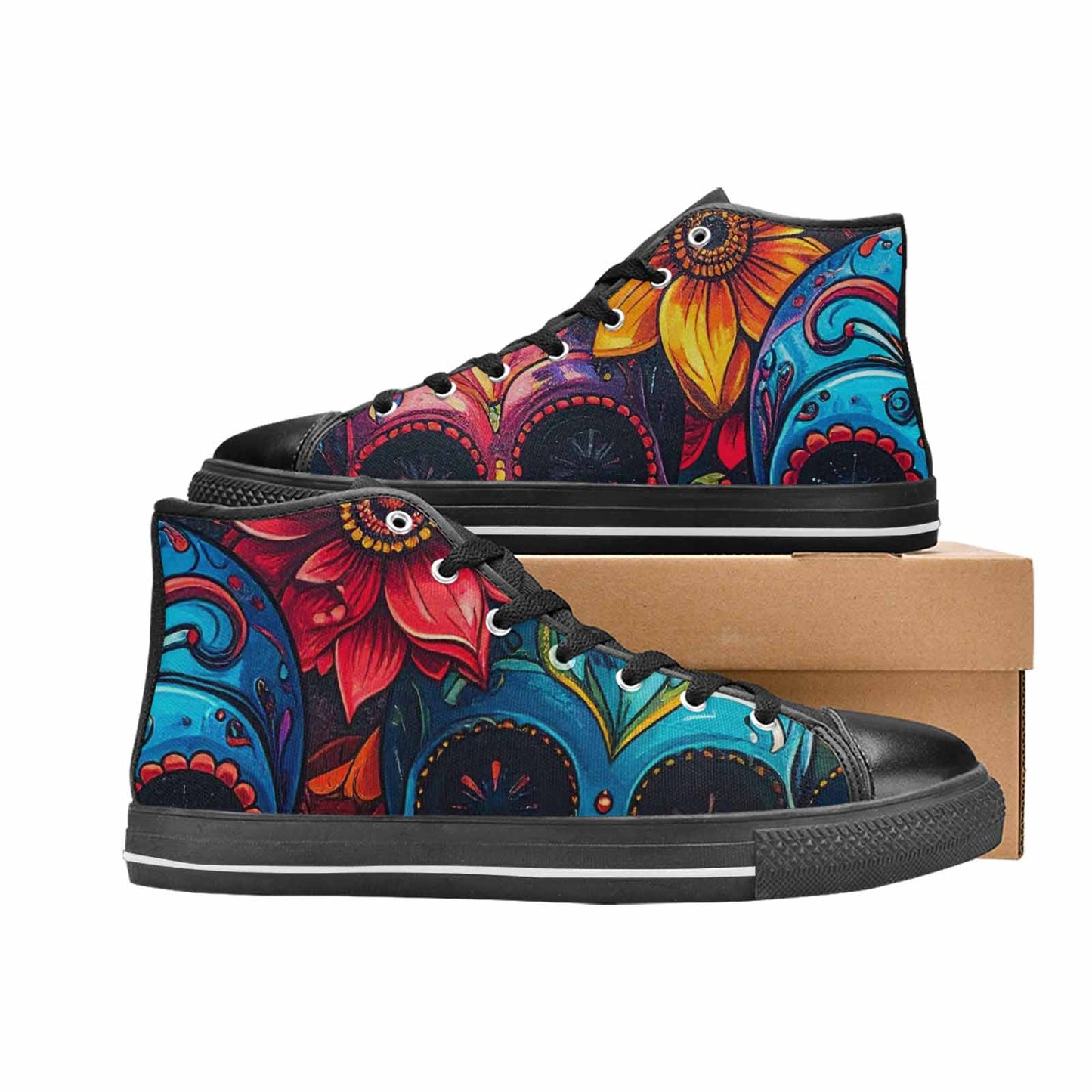 MEN'S Graffiti Skull High Top Canvas Y2K Custom Shoes