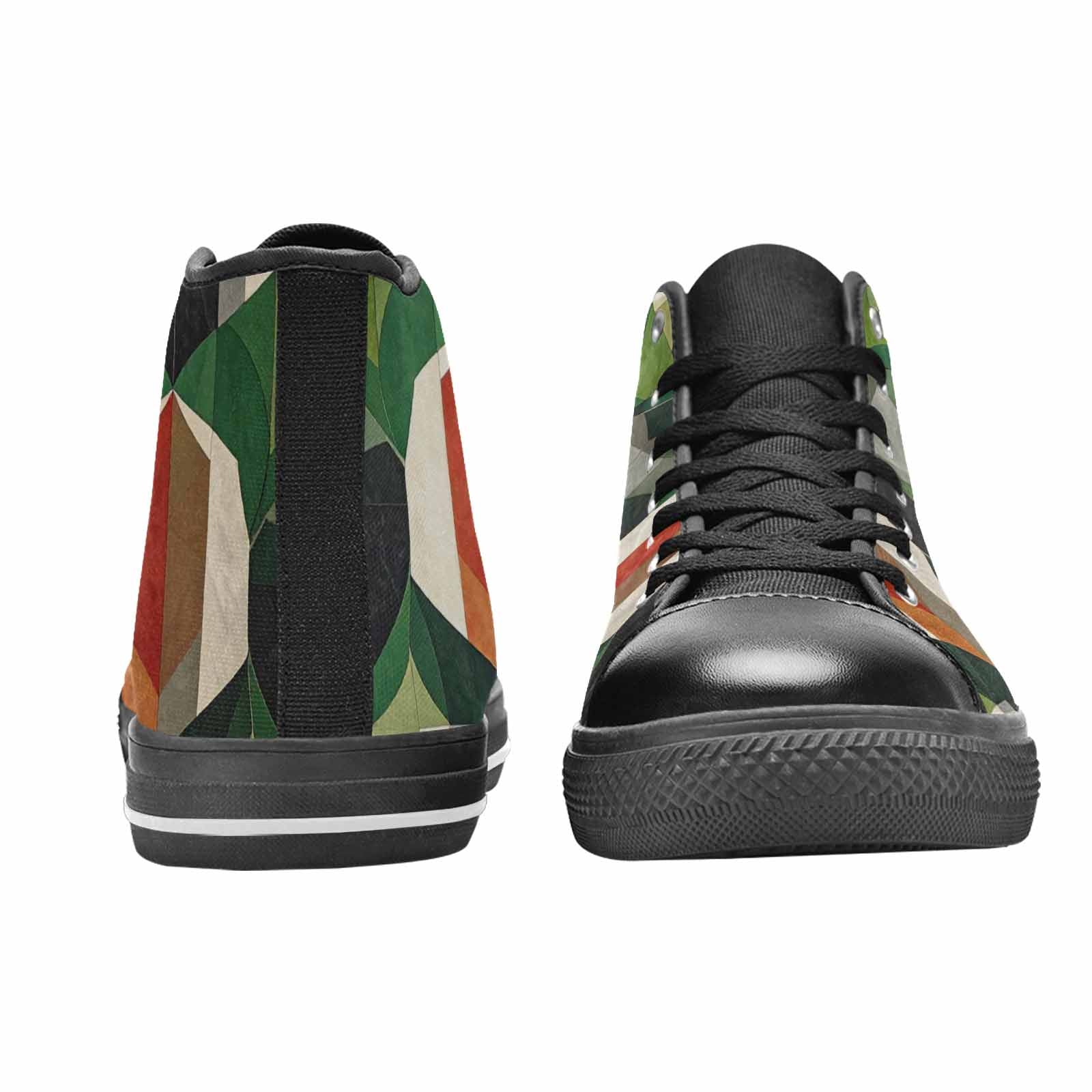 MEN'S Aromantic Flag Color High Top Canvas Vibrant Chaos Custom Shoes
