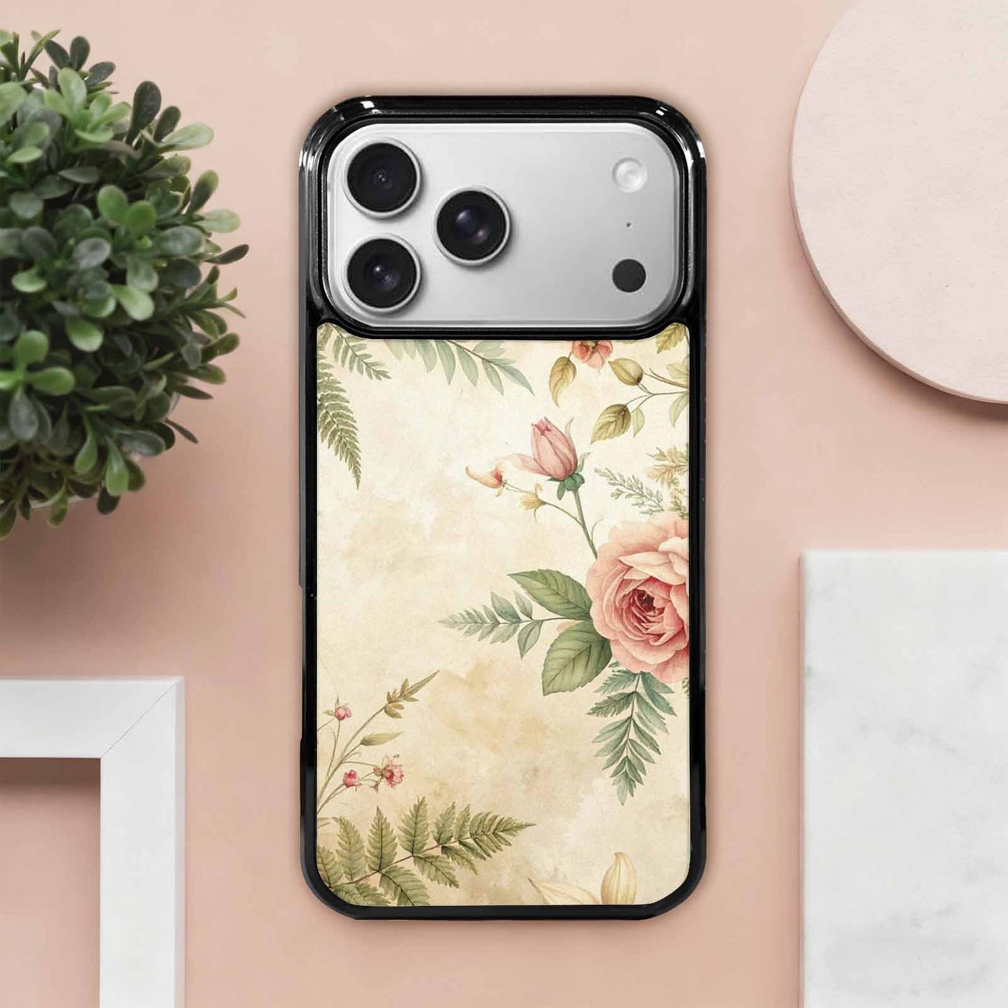 iPhone 17 Pro Max Case — Vintage Botanical Art Pattern Floral, Custom Print Case Cover