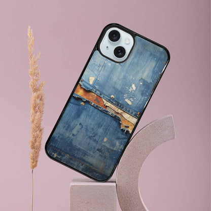 iPhone 15 Plus Case — Denim Distressed Textures Print Edge To, Customized Protective Case