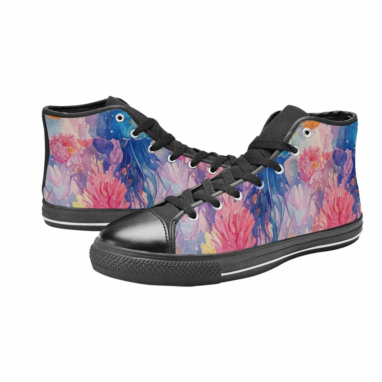 WOMEN'S Fish Scale Coral High Top Canvas Wallpaper Art Shoes