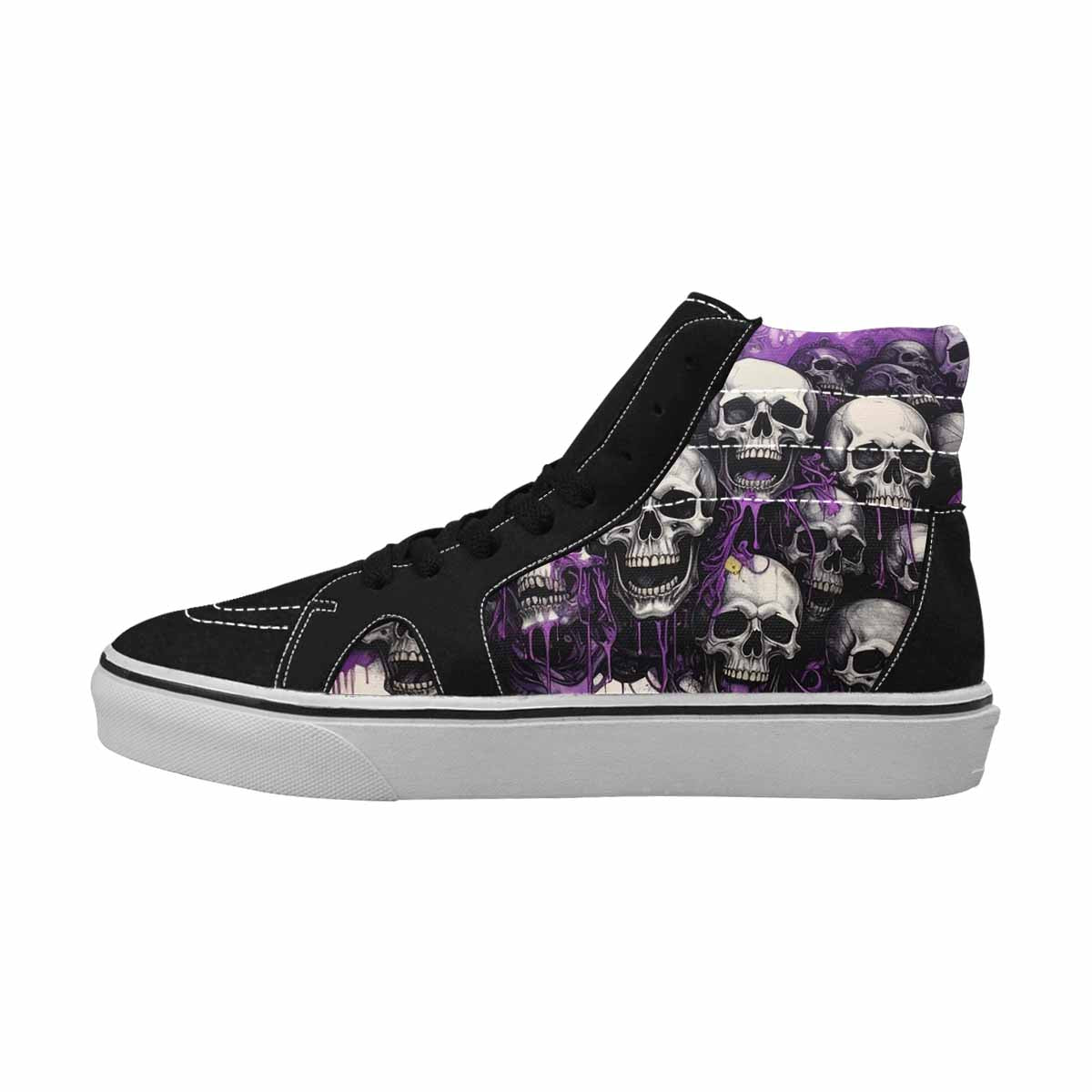 MEN'S Rainbow From Skull S High Top Canvas Melting Art Custom Sneakers