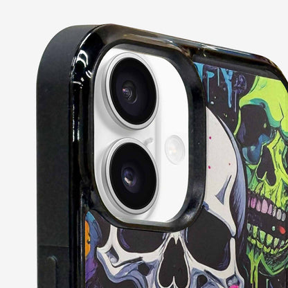 iPhone 16 Case — Vibrant Camo 1000\'s Of Skeletons Neon, Original Design Phone Case