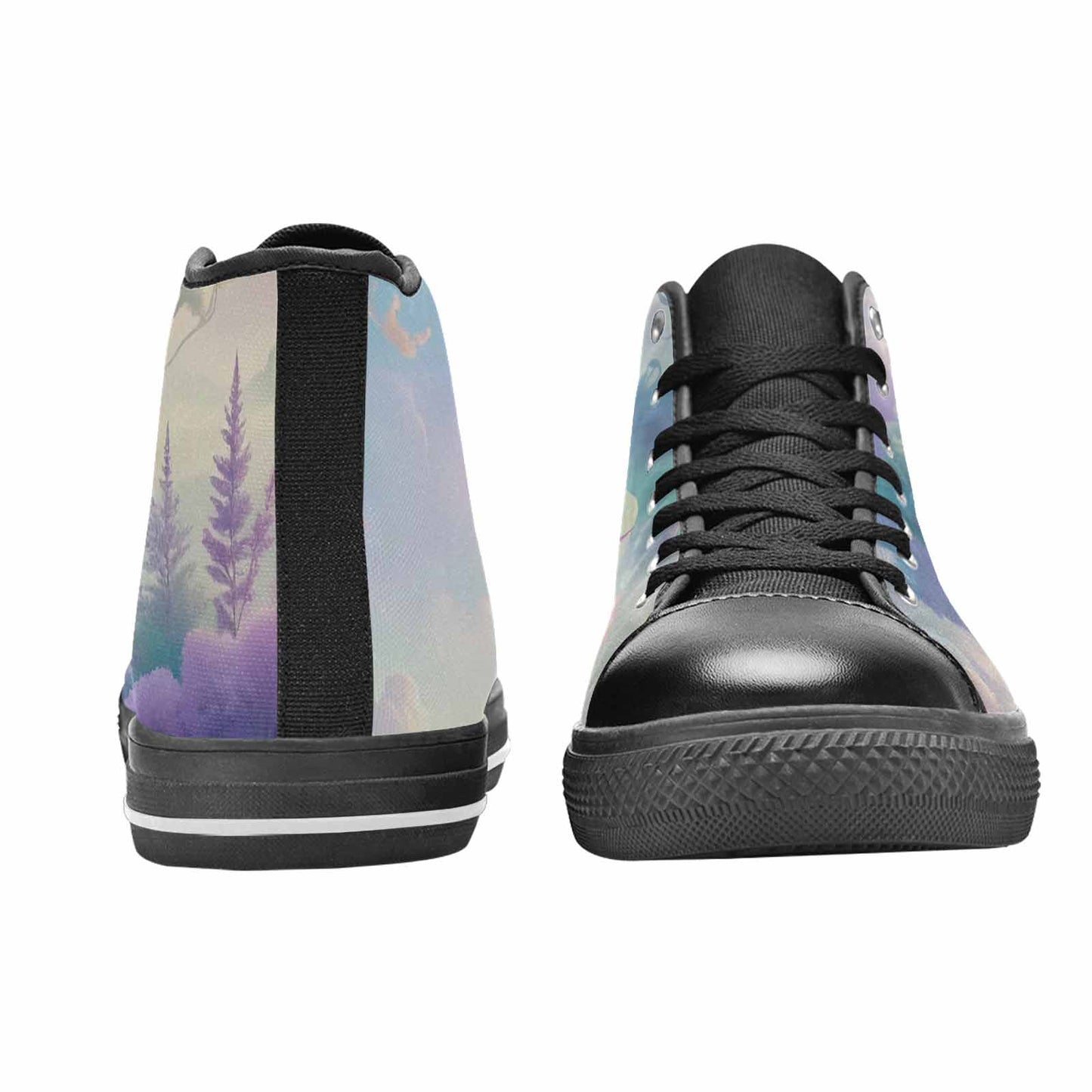 WOMEN'S Surrealist Dreamscape High Top Canvas Cottagecore Custom Sneakers