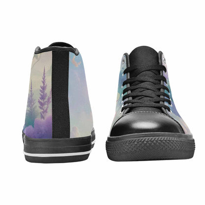 WOMEN'S Surrealist Dreamscape High Top Canvas Cottagecore Custom Sneakers